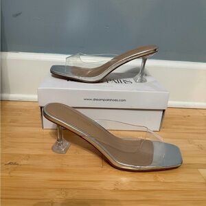 Dream Pairs Silver and Clear Heels